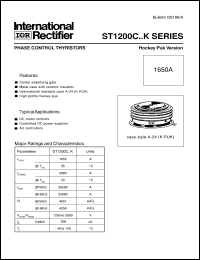 datasheet for ST1200C20K1L by International Rectifier