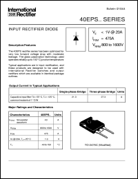 datasheet for 40EPS16 by International Rectifier