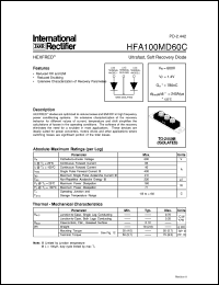 datasheet for HFA100MD60C by International Rectifier