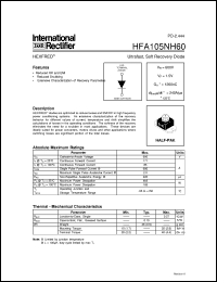 datasheet for HFA105NH60 by International Rectifier