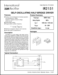 datasheet for IR2151S by International Rectifier