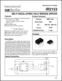 datasheet for IR2153 by International Rectifier