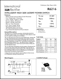 datasheet for IR6216 by International Rectifier