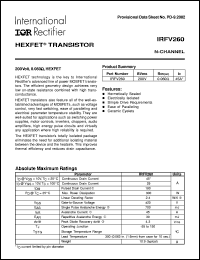 datasheet for IRFV260 by International Rectifier