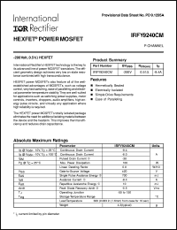 datasheet for IRFY9240CM by International Rectifier