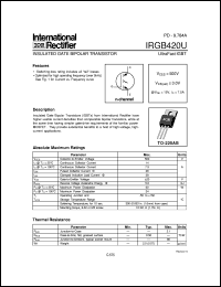 datasheet for IRGB420U by International Rectifier