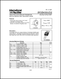 datasheet for IRGB430UD2 by International Rectifier