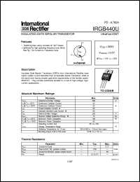 datasheet for IRGB440U by International Rectifier