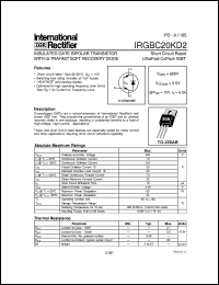 datasheet for IRGBC20KD2 by International Rectifier