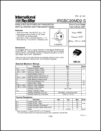 datasheet for IRGBC20MD2-S by International Rectifier