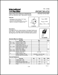 datasheet for IRGBC30UD2 by International Rectifier