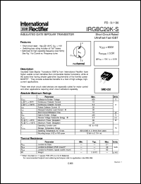 datasheet for IRGBC20K-S by International Rectifier