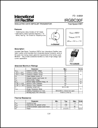 datasheet for IRGBC30F by International Rectifier