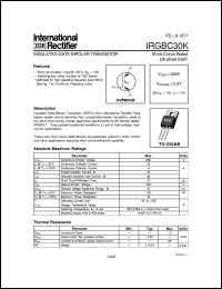 datasheet for IRGBC30K by International Rectifier