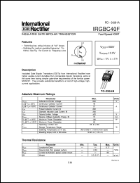 datasheet for IRGBC40F by International Rectifier