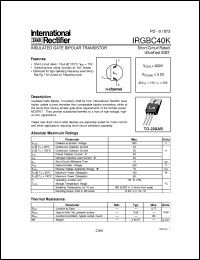 datasheet for IRGBC40K by International Rectifier