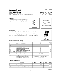 datasheet for IRGPC40F by International Rectifier