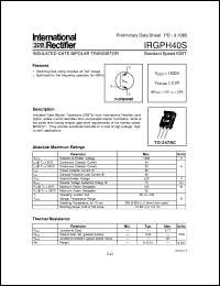 datasheet for IRGPH40S by International Rectifier