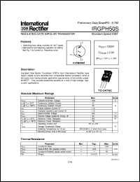 datasheet for IRGPH50S by International Rectifier