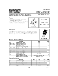 datasheet for IRGP430UD2 by International Rectifier