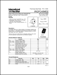 datasheet for IRGPC40MD2 by International Rectifier