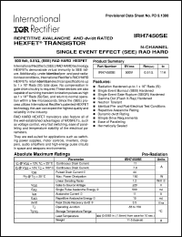 datasheet for IRH7450SE by International Rectifier