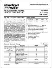 datasheet for IRH9230 by International Rectifier