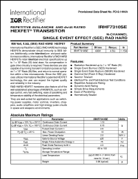 datasheet for IRHF7310SE by International Rectifier