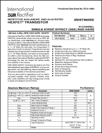 datasheet for IRHI7360SE by International Rectifier