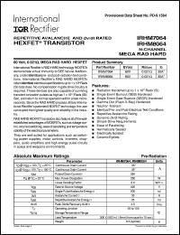 datasheet for IRHM8064 by International Rectifier