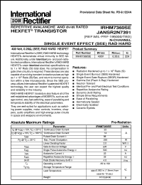 datasheet for IRHM7360SE by International Rectifier