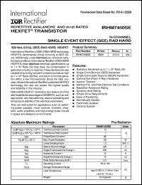 datasheet for IRHM7450SE by International Rectifier