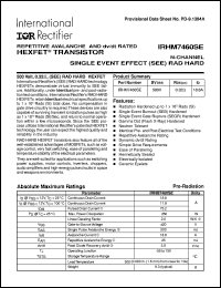 datasheet for IRHM7460SE by International Rectifier