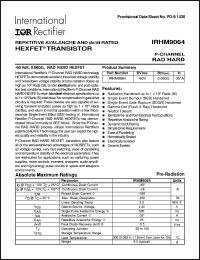 datasheet for IRHM9064 by International Rectifier