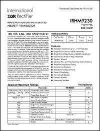 datasheet for IRHM9230 by International Rectifier