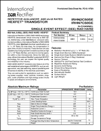 datasheet for IRHN2C50SE by International Rectifier