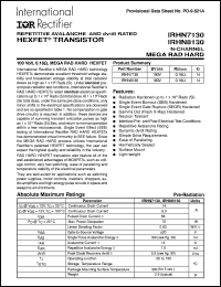 datasheet for IRHN7130 by International Rectifier