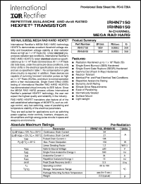 datasheet for IRHN8150 by International Rectifier