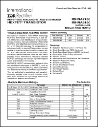 datasheet for IRHNA7160 by International Rectifier