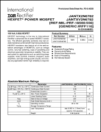 datasheet for JANTX2N6782 by International Rectifier