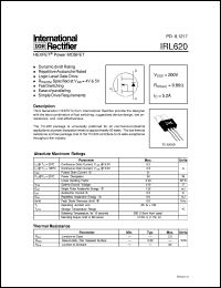 datasheet for IRL620 by International Rectifier