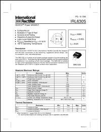 datasheet for IRL630S by International Rectifier