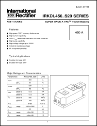 datasheet for IRKDL45025S20 by International Rectifier