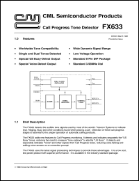 datasheet for FX633P1 by Consumer Microcircuits Limited