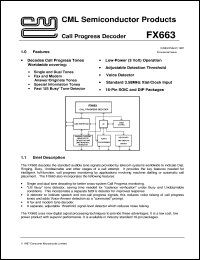 datasheet for FX663D4 by Consumer Microcircuits Limited
