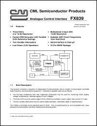 datasheet for FX839P4 by Consumer Microcircuits Limited