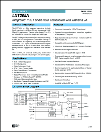 datasheet for LXT305APE by Level One Communications