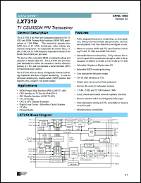 datasheet for LXT310NE by Level One Communications