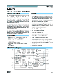datasheet for LXT310PE by Level One Communications
