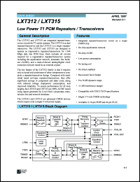 datasheet for LXT312PE by Level One Communications
